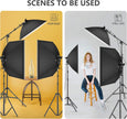 Neewer 3 Packs LED Softbox Lighting Kit: 20x27 inches Softbox, 45W Dimmable LED Light Head