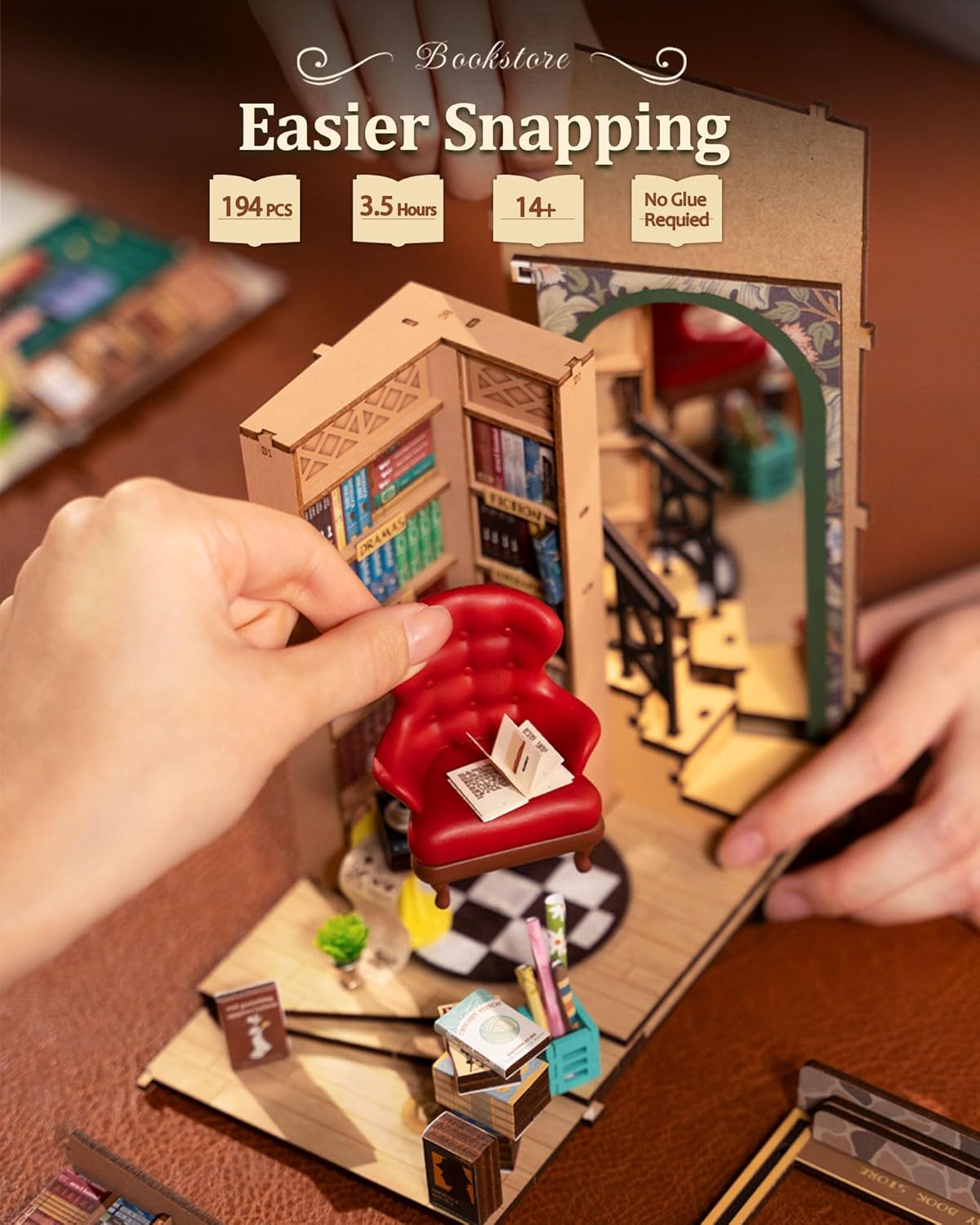 Rolife  3D Wooden Puzzle Bookstore House Miniature Kit (TGB07)