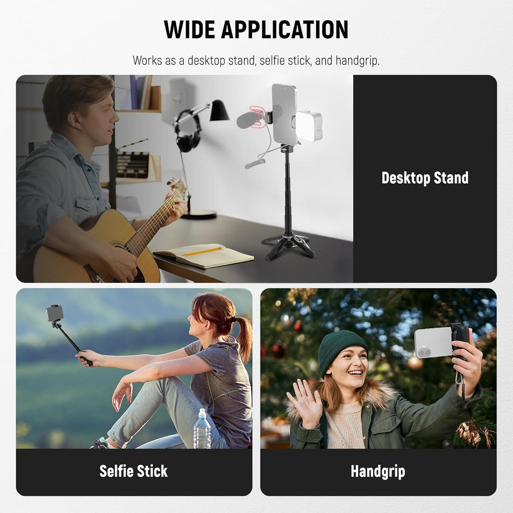 NEEWER Selfie Stick with Detachable Bluetooth Remote Shutter, Foldable Travel Tripod