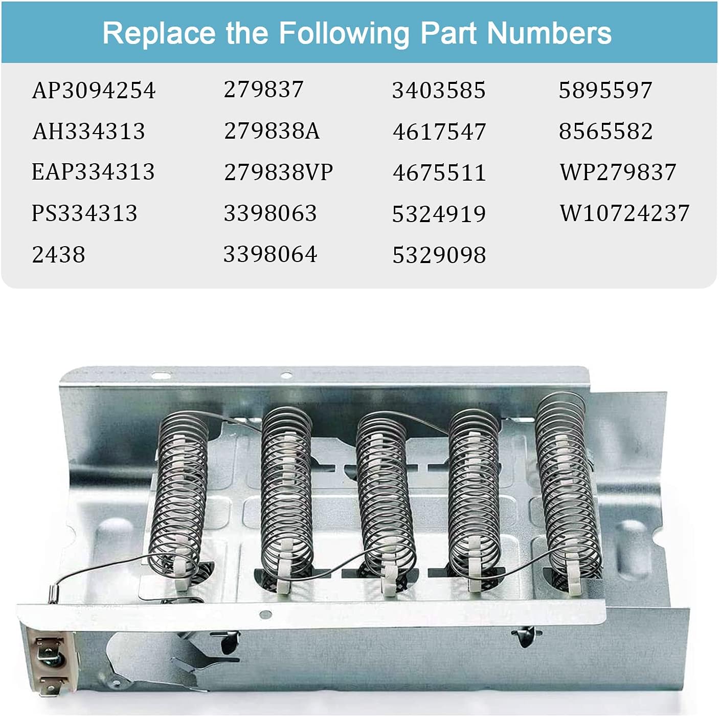 279838 Dryer Heating Element Replacement Part - Compatible with Whirlpool