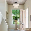 NEW/OPEN BOX HILUXIA 18 Inch Large Semi Flush Mount Ceiling Light Fixture with Dual Drum Design