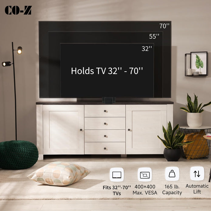 DEMO/UNUSED CO-Z Motorized TV Lift Mount to Wall/Cabinet for 32-70 Inch Flat Screens