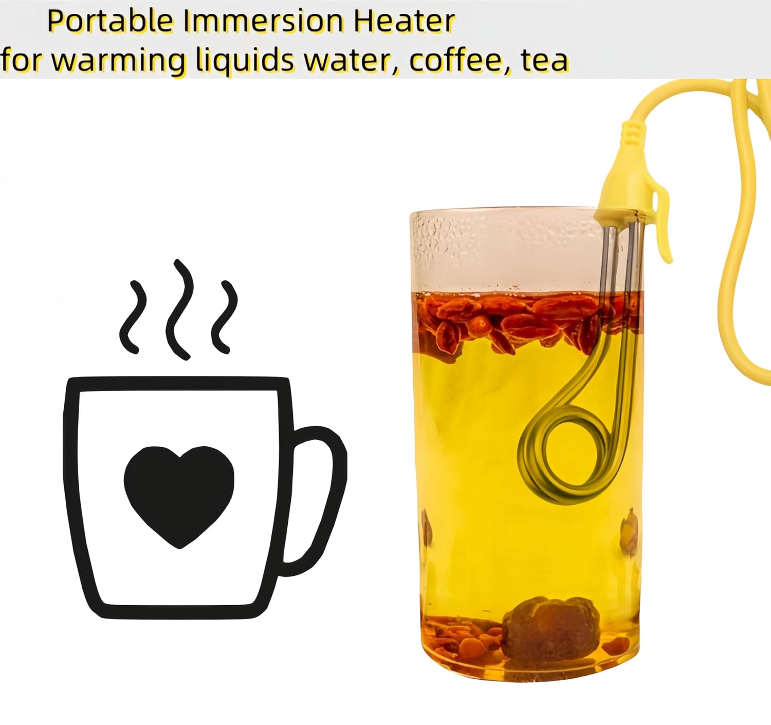 Immersion Heater, Immersion Water Heater 120V-300W, 240V-600W, Instant Immersion Cup Mug