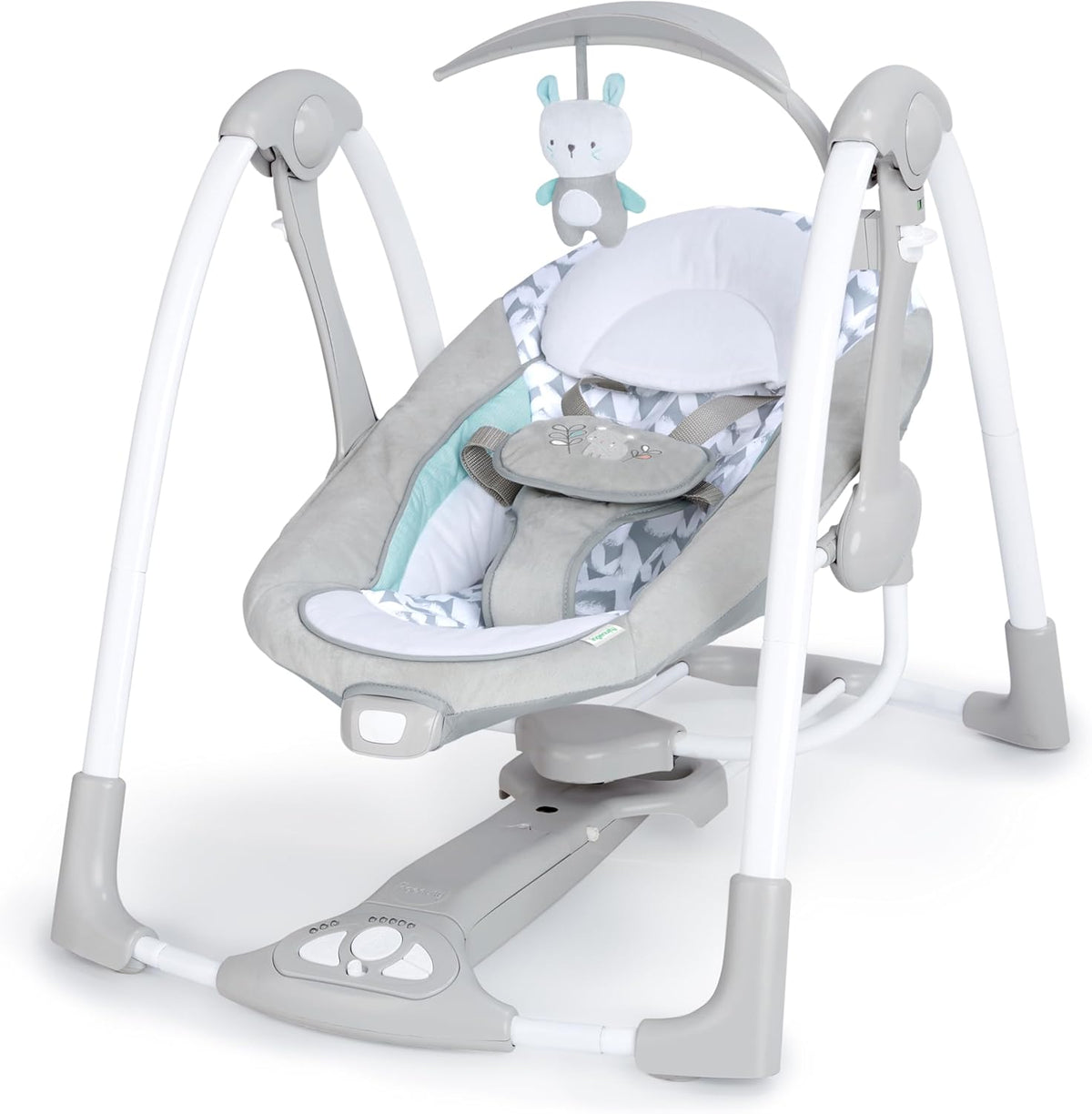 LIKE NEW Ingenuity ConvertMe 2-in-1 Compact Portable Automatic Baby Swing & Infant Seat, Battery-Powered Vibrations, Nature Sounds, 0-9 Months 6-20 lbs