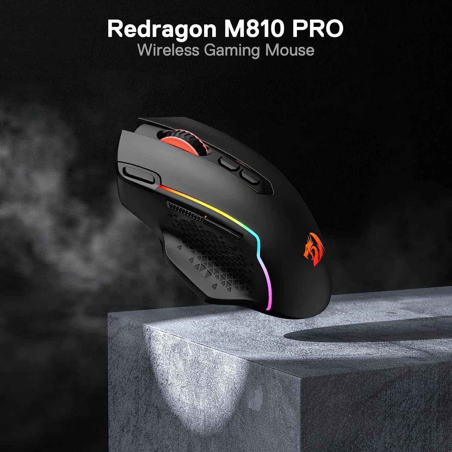 Redragon M810 Taipan&nbsp;Pro Wireless Gaming Mouse, 10000 DPI Wired/Wireless Mouse /Black