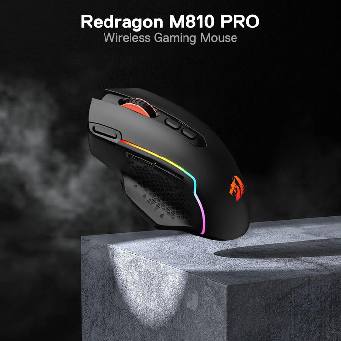 Redragon M810 Taipan&nbsp;Pro Wireless Gaming Mouse, 10000 DPI Wired/Wireless Mouse /Black