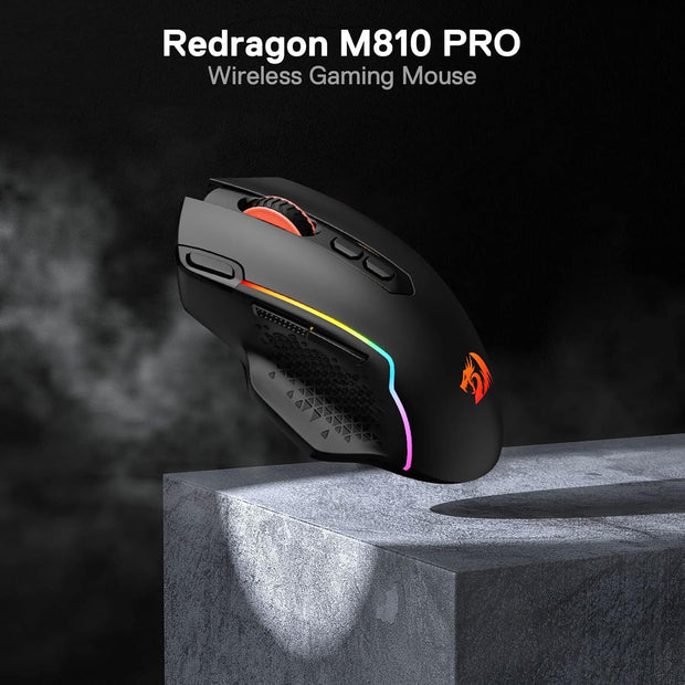 Redragon M810 Taipan&nbsp;Pro Wireless Gaming Mouse, 10000 DPI Wired/Wireless Mouse /Black