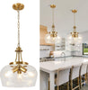 NEW UnicozoHome Modern Pendant Lights Kitchen Island, 3-Light Brushed Gold Pendant with 14.2