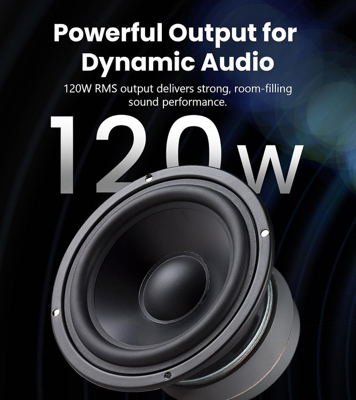New /OPEN BOX Edifier R2000DB Active Bluetooth Bookshelf 120 Watts RMS with 5″ Large Woofer – Warm Oak