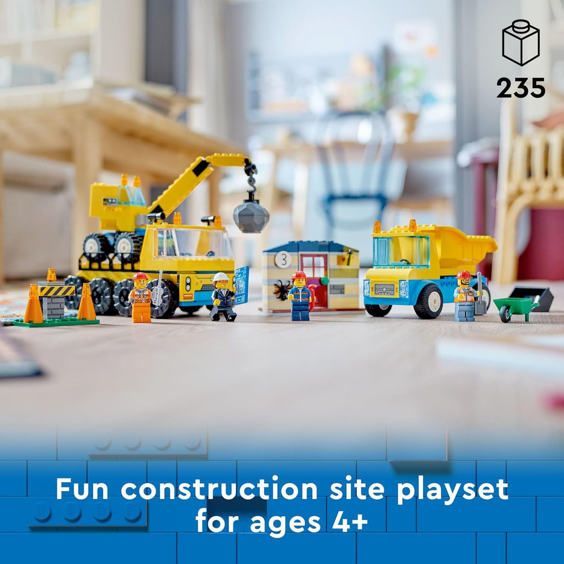 LEGO City Construction Trucks and Wrecking Ball Crane  Building Toy Set (60391)