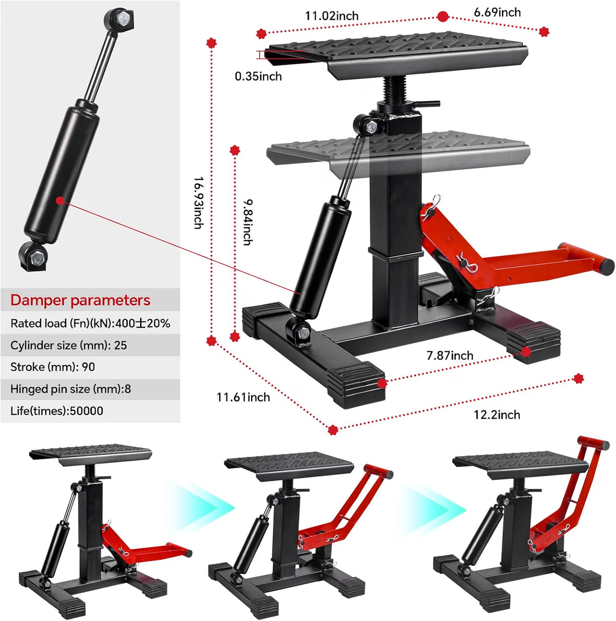 Used/like new Adjustable Dirt Bike Stand & Powersport Jack 1000LBS Capacity