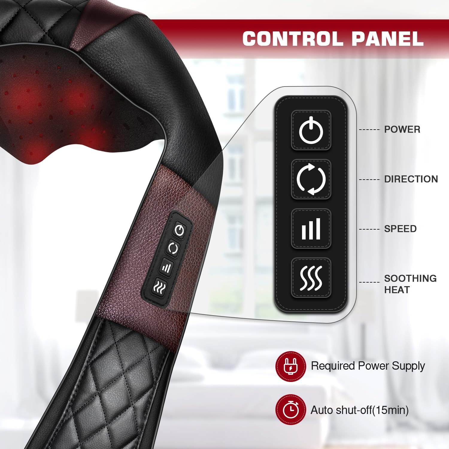 WOQQW Neck Massager with Heat, Shiatsu Back Neck and Shoulder Massager