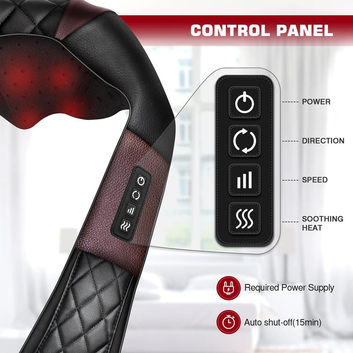 WOQQW Neck Massager with Heat, Shiatsu Back Neck and Shoulder Massager