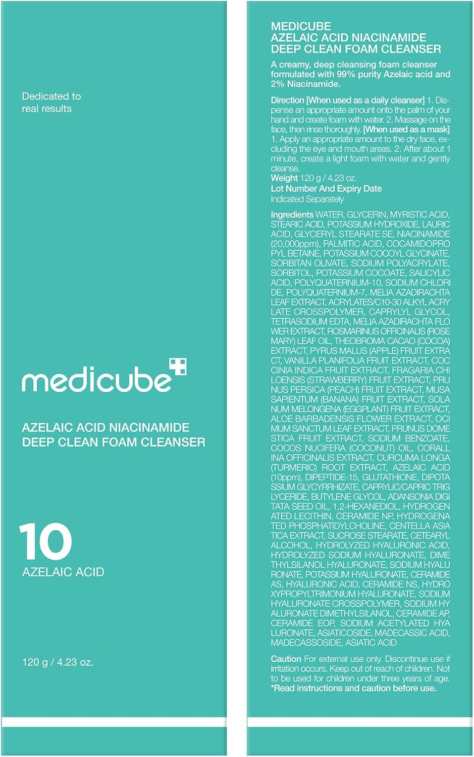 Medicube Azelaic Acid Niacinamide Deep Clean Foam Cleanser 120g