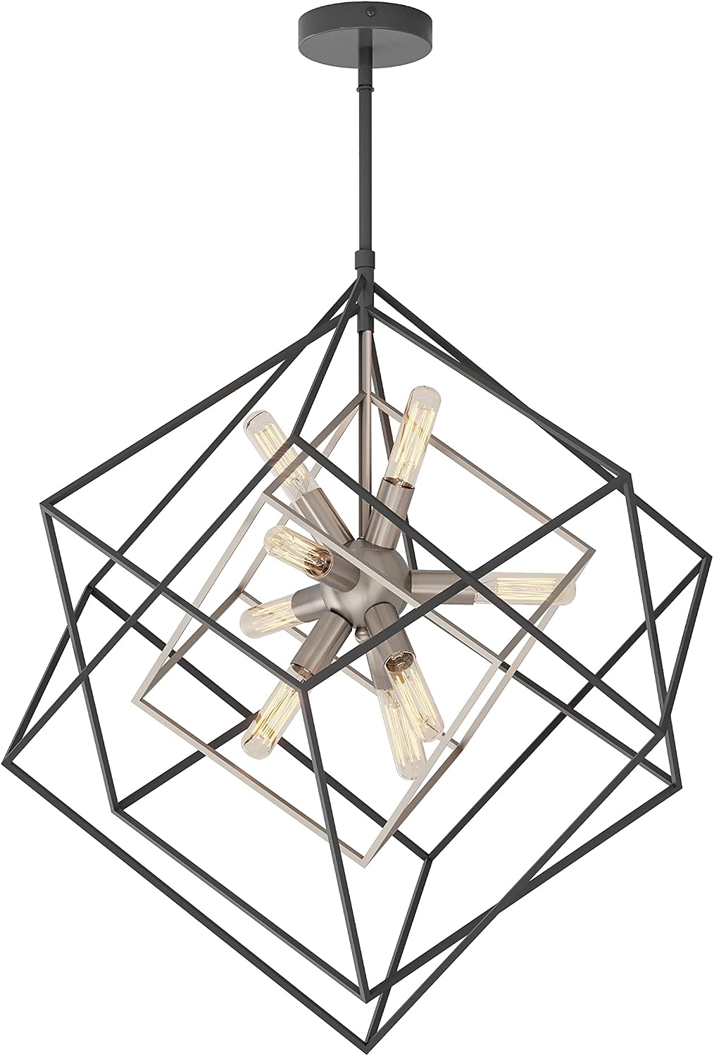New Artika Modern Mid Century Chandelier Farmhouse Black and Silver