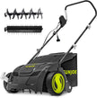 Sun Joe Electric Dethatcher  Scarifier, Corded, with 8-Gal Bag, AJ801E 12.6-Inch Cutting Width, 12-Amp Motor