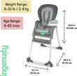 Ingenuity Full Course 6-in-1 High Chair - Baby to 5 Years Old, 6 Convertible Modes, 2 Dishwasher Safe Trays - Astro