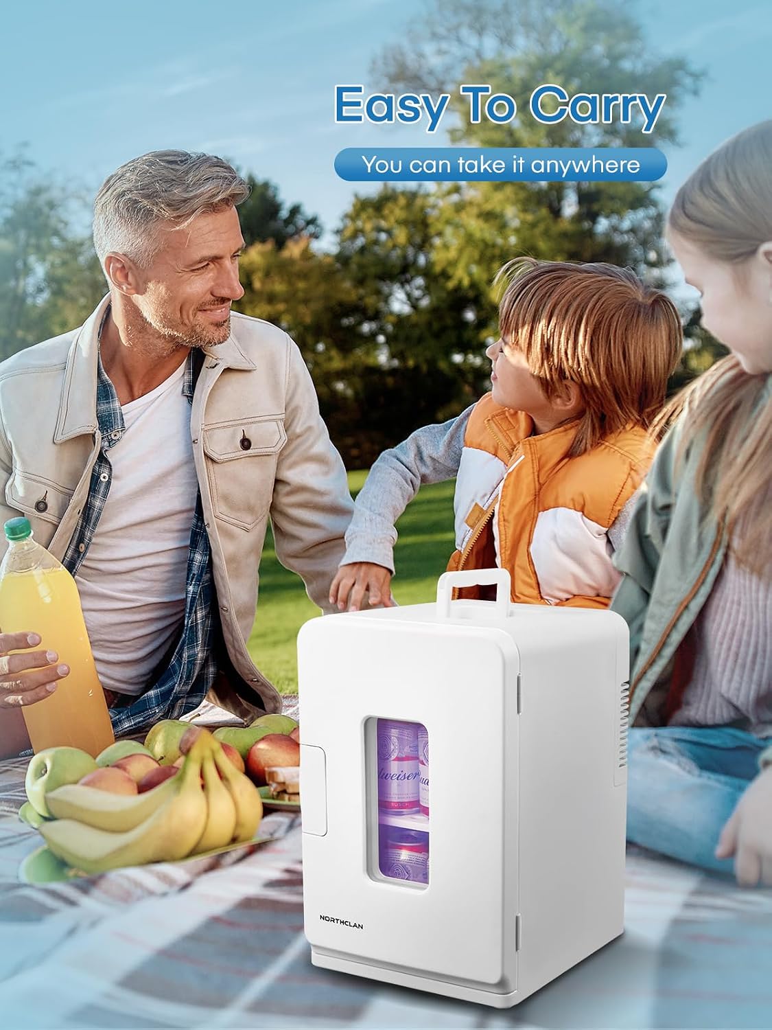 NEW/OPEN BOX NORTHCLAN Mini Fridge for Bedroom, 15 Litre/21 Cans Portable Mini Refrigerator