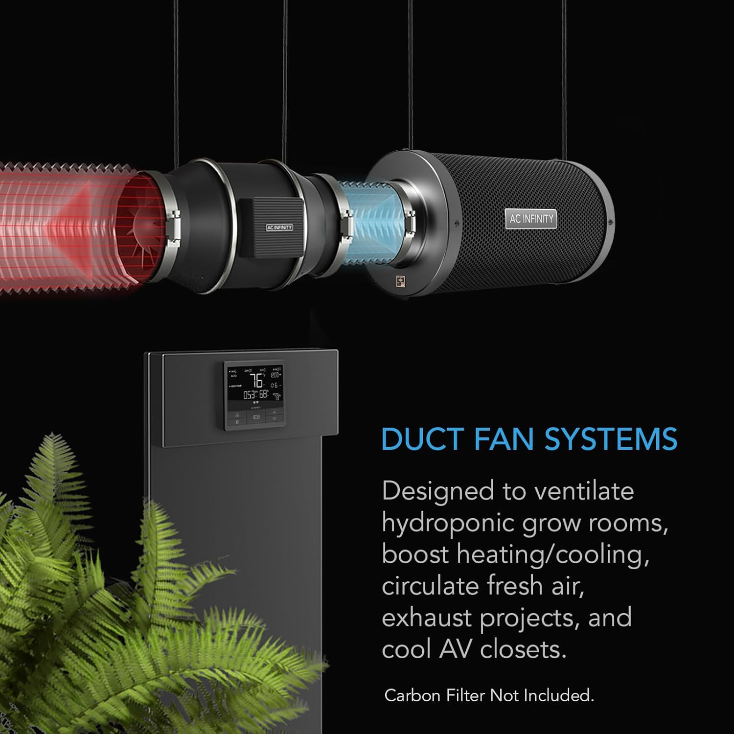 OPEN BOX AC Infinity CLOUDLINE PRO T8, AI-CLT8  Quiet 8” Inline Duct Fan with Temperature