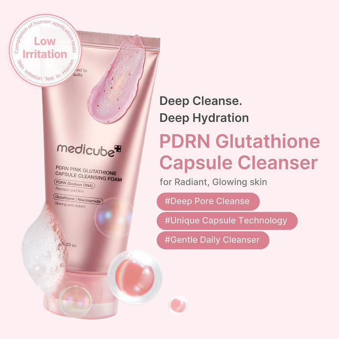 Medicube PDRN Pink Glutathione Capsule Cleansing Foam 120gm