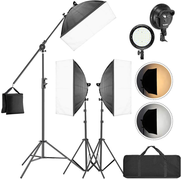 Neewer 3 Packs LED Softbox Lighting Kit: 20x27 inches Softbox, 45W Dimmable LED Light Head