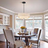 SEIHONG Modern Pendant Light, Farmhouse Vintage Chandelier Hanging Lamp Large Double Drum Fabric Pendant