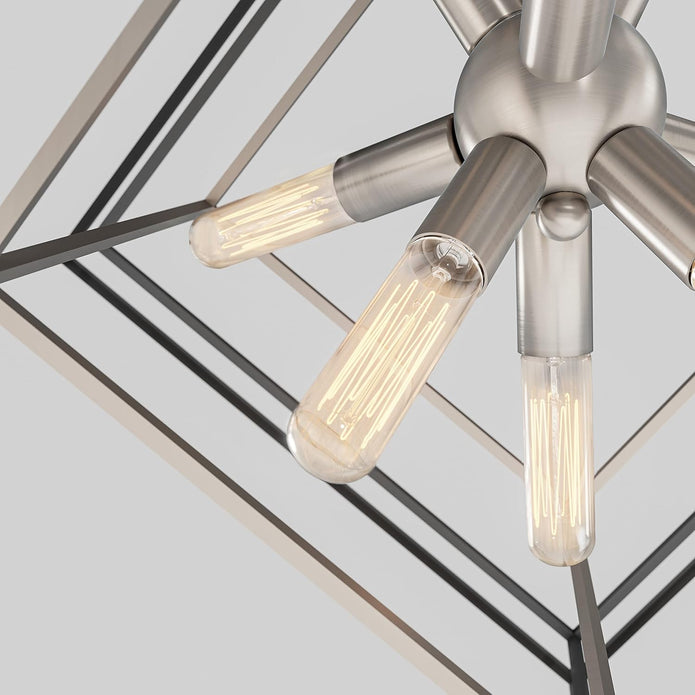 New Artika Modern Mid Century Chandelier Farmhouse Black and Silver