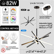 Open box /New Dniwmdd Modern Sputnik Chandelier Ceiling 82W LED Black Pendant Light Black-YM01