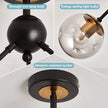 NEW 6-Lights Glass Globe Sputnik Chandelier Modern Flush Mount Ceiling Light ,Black and Gold