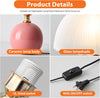 NEW Ceramic Table lamp, Modern Bedside Lamps ,Pink (S05PK-1PACK)