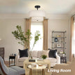 NEW/OPEN BOX HILUXIA 18 Inch Large Semi Flush Mount Ceiling Light Fixture with Dual Drum Design