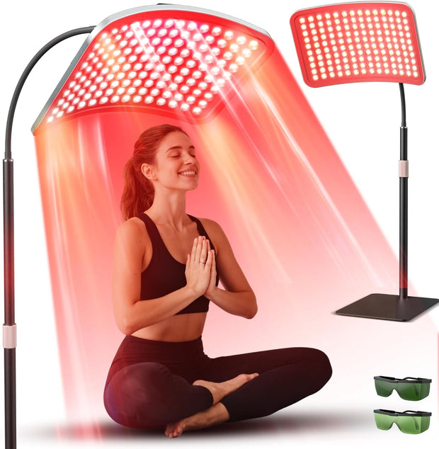 SUNKENET Red Light Panel for Body and Face, Infrared Red Light Lamp with Stable Stand, 660nm and 850nm Infrared Pannel