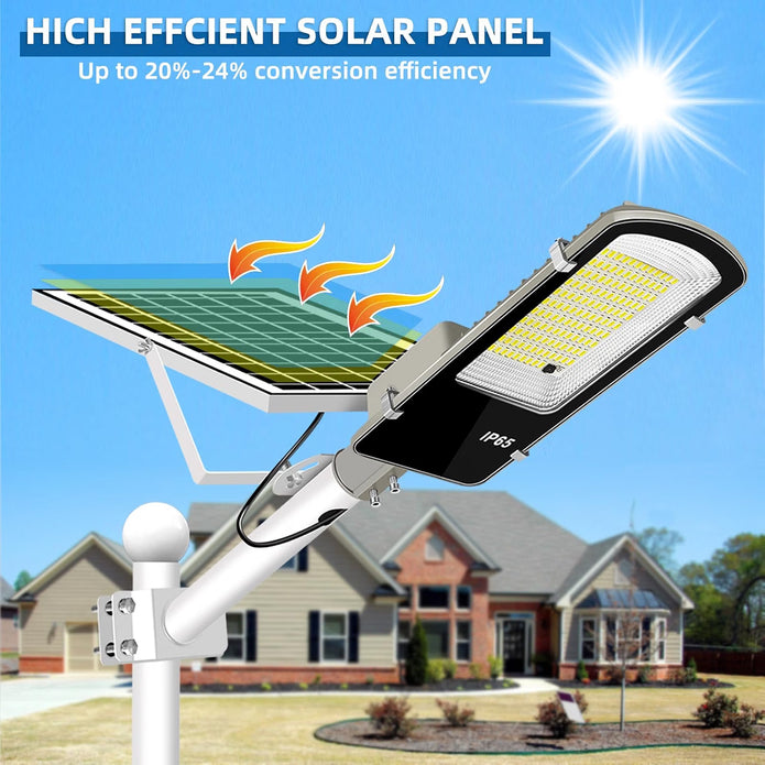New Baiston Solar Street Lights Outdoor：2 Pack, 6000LM High Brightness LED-BAISTON-JD-2