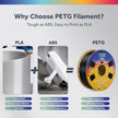 Case of 10 KG OVERTURE PETG Filament 1.75mm, High Speed 3D Printer Filament, Neatly Wound & Clog-Free, 1kg Spool (2.2lbs) Rapid PETG, Dimensional Accuracy +/- 0.02mm