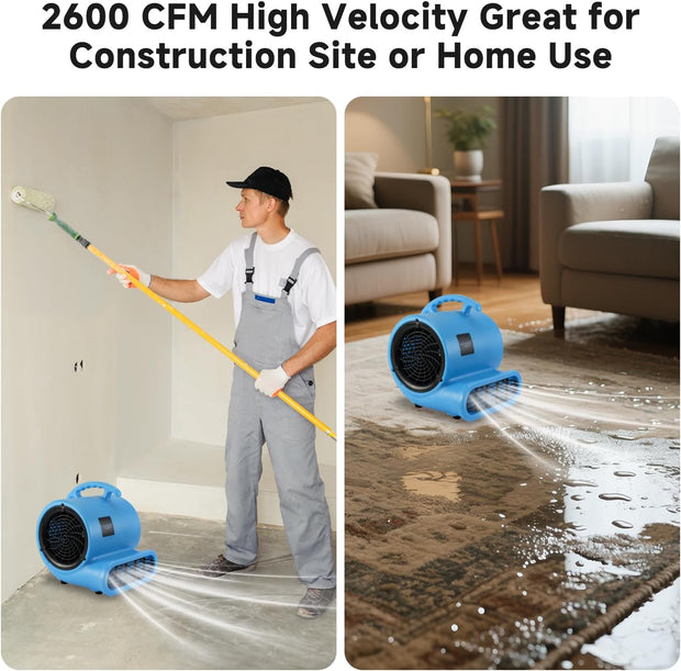 Used /Like new Blessny 1/2 HP ETL Listed Carpet Dryer Air Blower Fan for Home Drying- AR110035