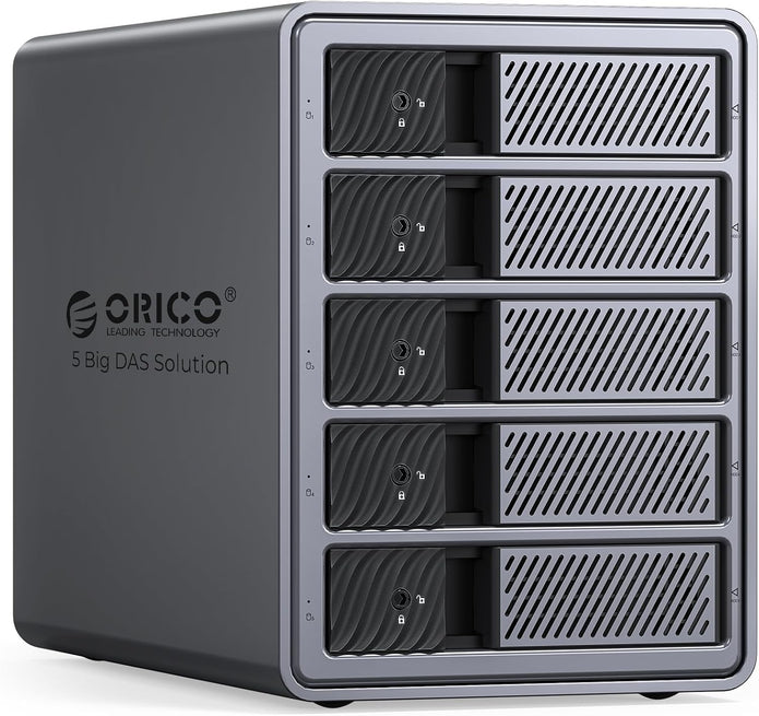 NEW ORICO 5 Bay Hard Drive Enclosure USB 3.0 for SATA 3.5 /2.5 inch SSDs HDDs Model-9858U3