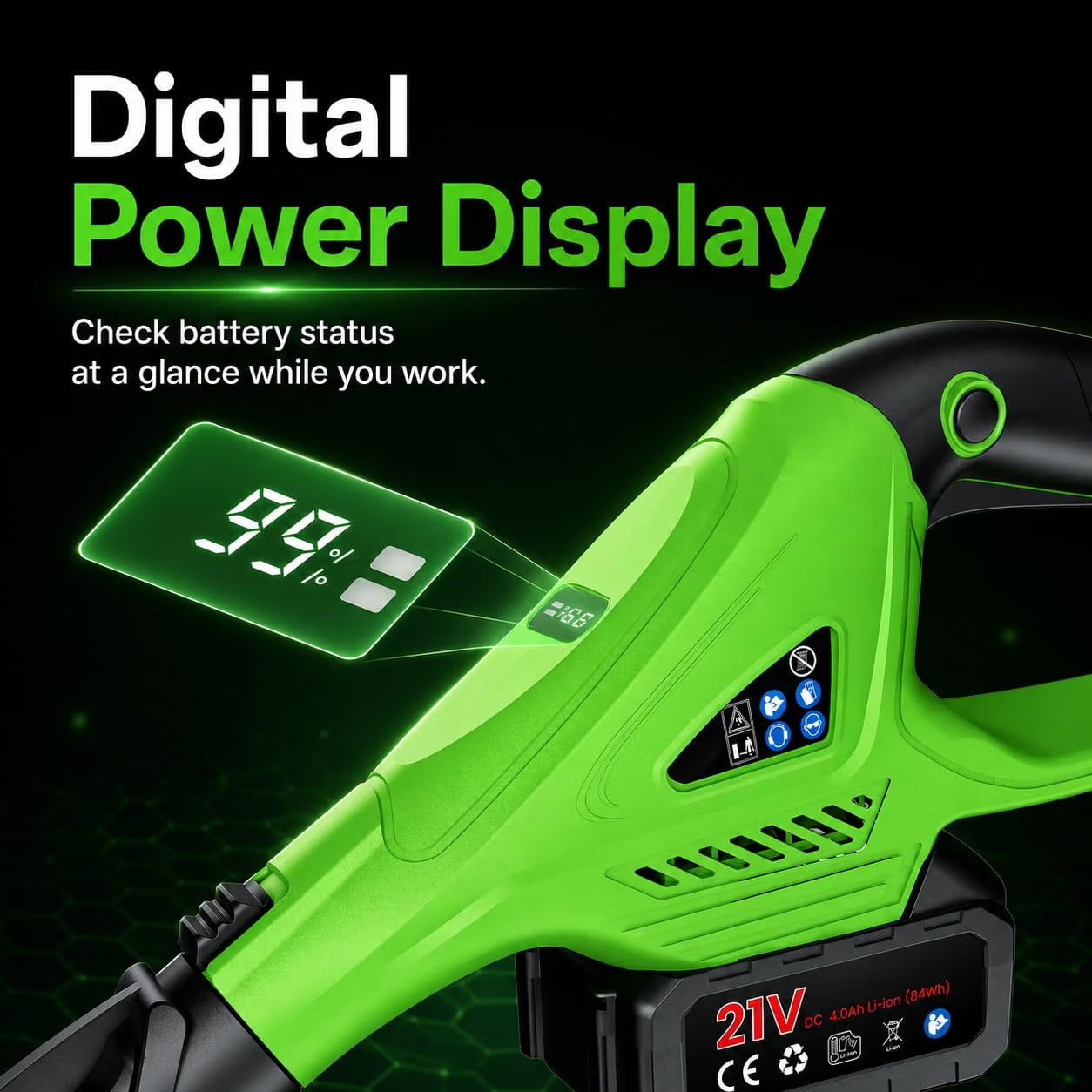 USED Cordless Weed Wacker, 21V String Trimmer and Edger with 2 x 4.0Ah Batteries Charger-Green