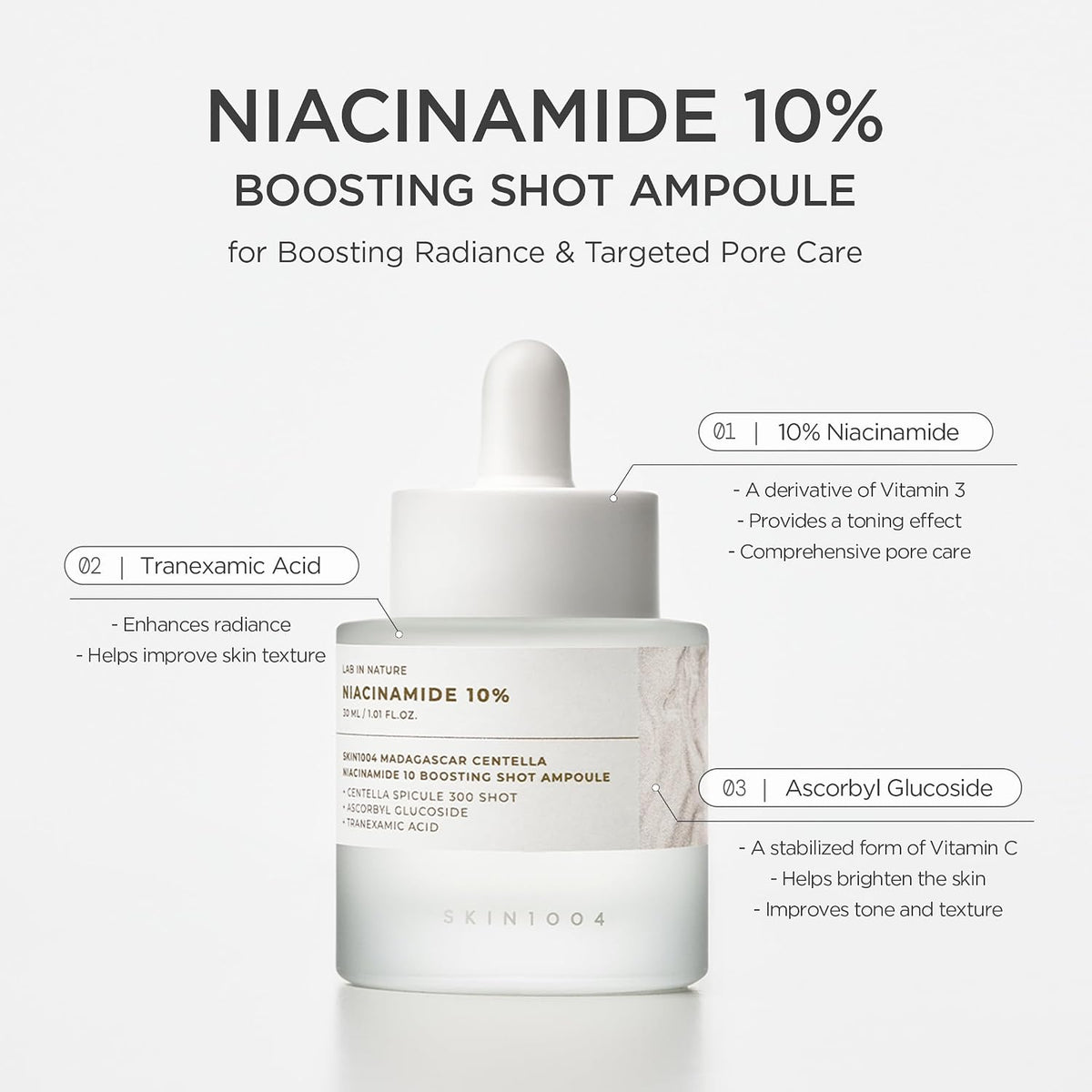 Skin1004 Madagascar Centella Niacinamide 10 Boosting Shot Ampoule 30ml