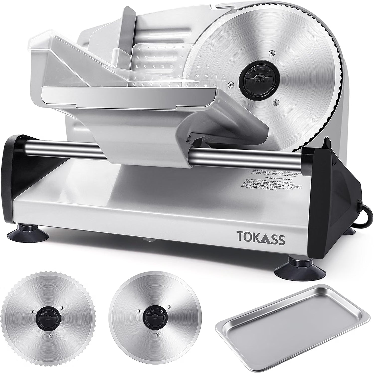 NEW/OPEN BOX TOKASS Meat Slicer Machine for Home, SL4383 with Two 7.5