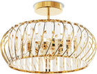 NEW ANWIO 15.8Inch Crystal Chandeliers Ceiling Lights, 3-Light Semi Flush Mount Ceiling