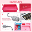 CUTE STONE Color Changing Play Kitchen Sink Toys, Children Electric Dishwasher Playing Toy