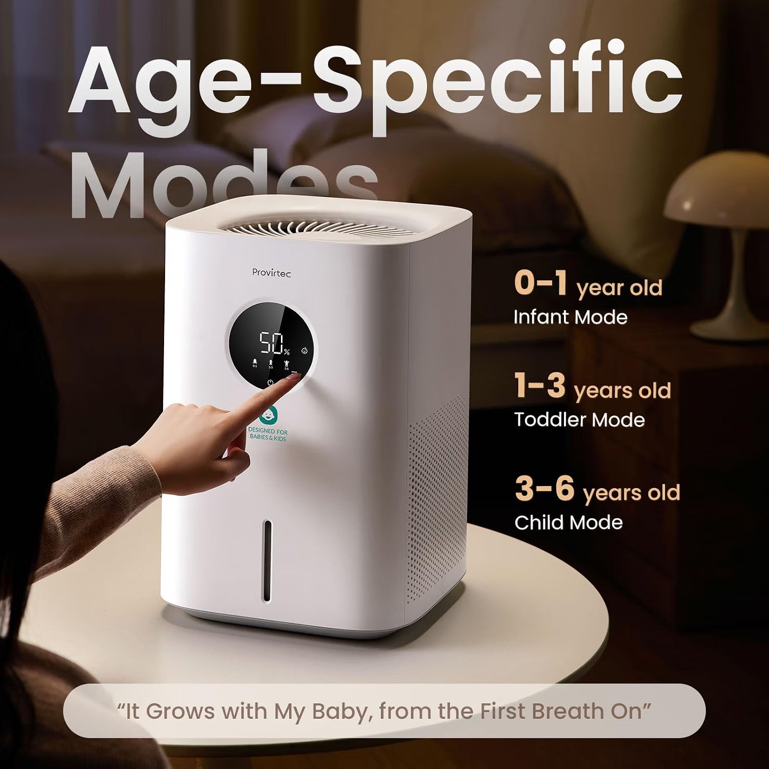 NEW/OPEN BOX Provirtec Baby Humidifier for Bedroom, White HC-05