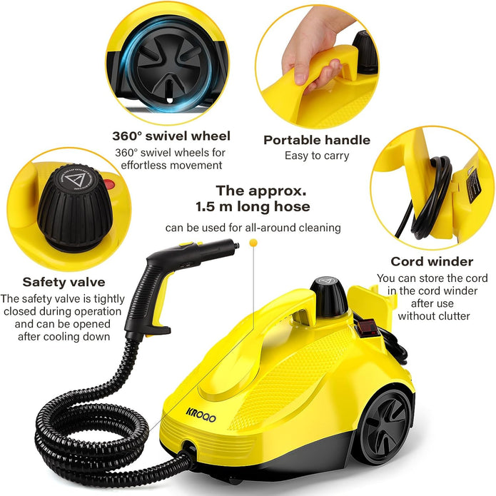 DEMO KROQO Multi-Purpose Steam Cleaner with 23 Accessories. Powerful steam cleaner SW618