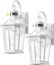 NEW/OPEN BOX VIANIS Motion Sensor Exterior Light Fixture, Dusk to Dawn Outdoor Wall Lighting, 2 Pcs White