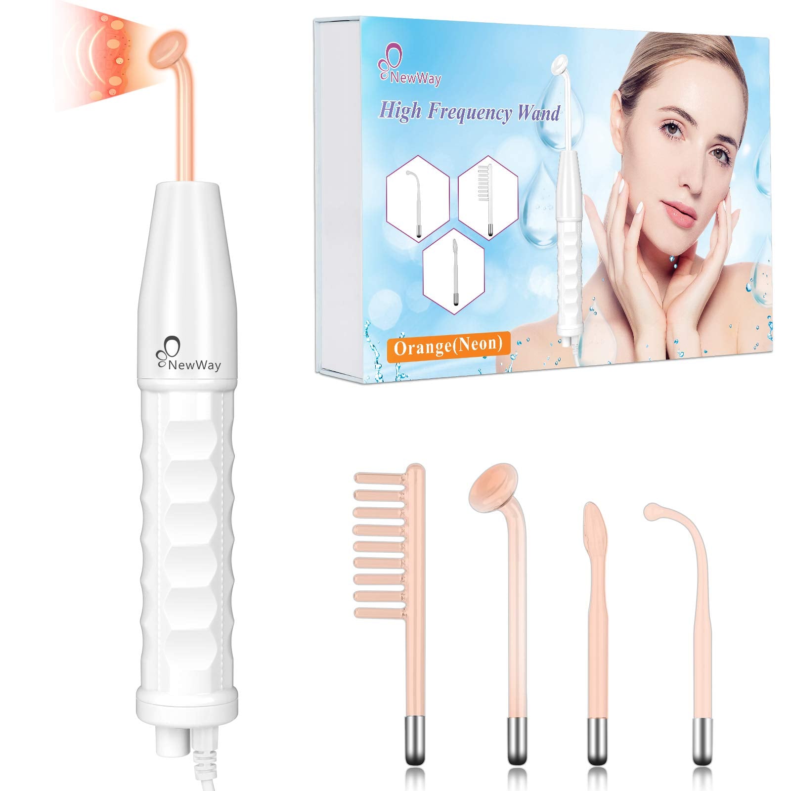 NewWay High Frequency Facial Wand Light Therapy Machine