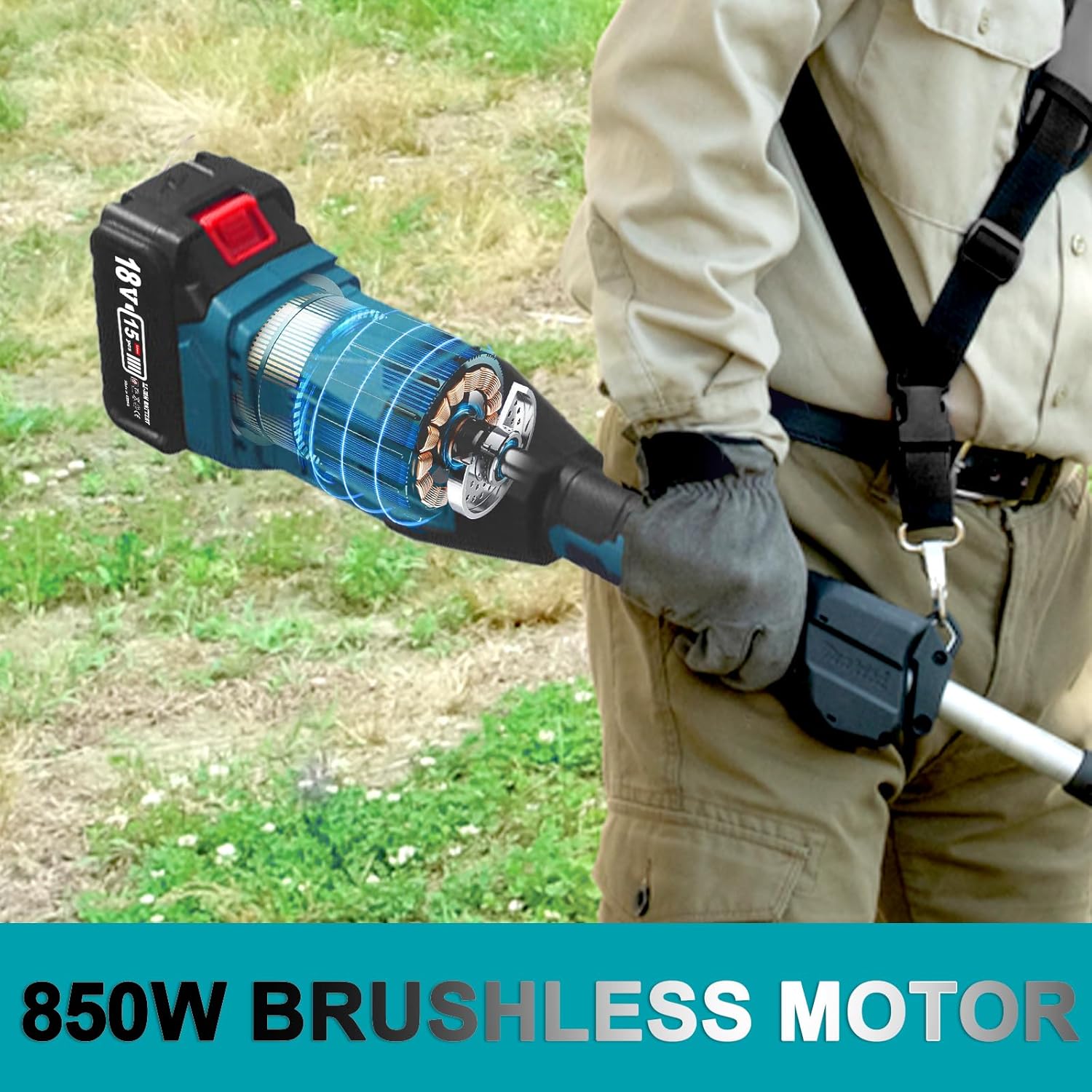 Electric Weed Wacker, 4-in-1 Weed Eater Battery Powered, Cordless Grass Trimmer