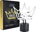 Amped & Co YASS Queen Neon Light Novelty Desk Lamp, Large 11.3x9.75, Yellow/White Glow