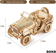 ROKR 3D Wooden Puzzle Scale Model Army Field Car Mechanical Model (MC701)