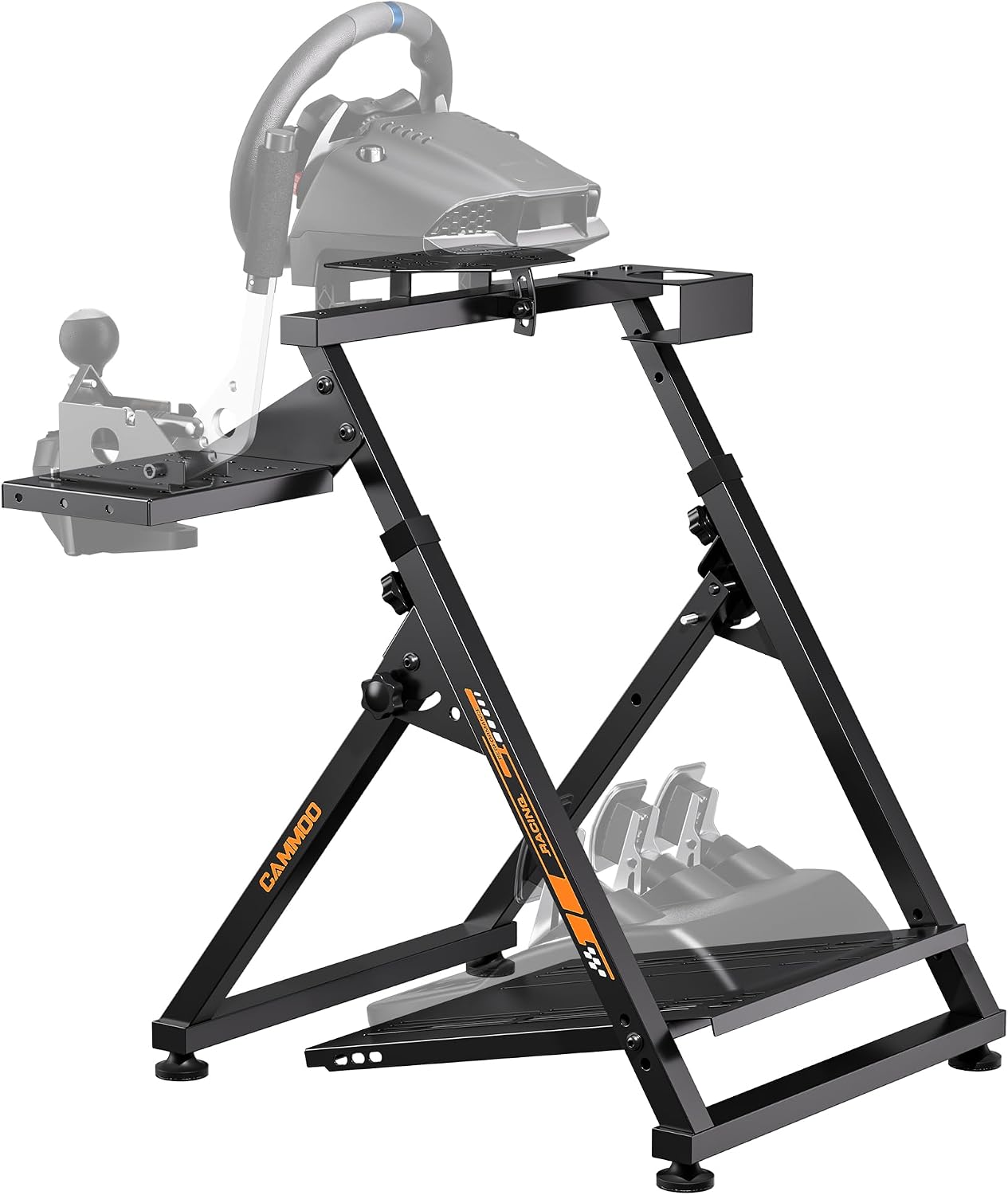 CAMMOO High Compatible Racing Wheel Stand Fits Handbrake, with Cup Holder