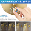 VATONI Plug in Wall Sconces, Dimmable Wall Sconce Swing Arm Wall Lights